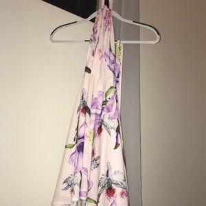 Melrose floral pink around the neck dress